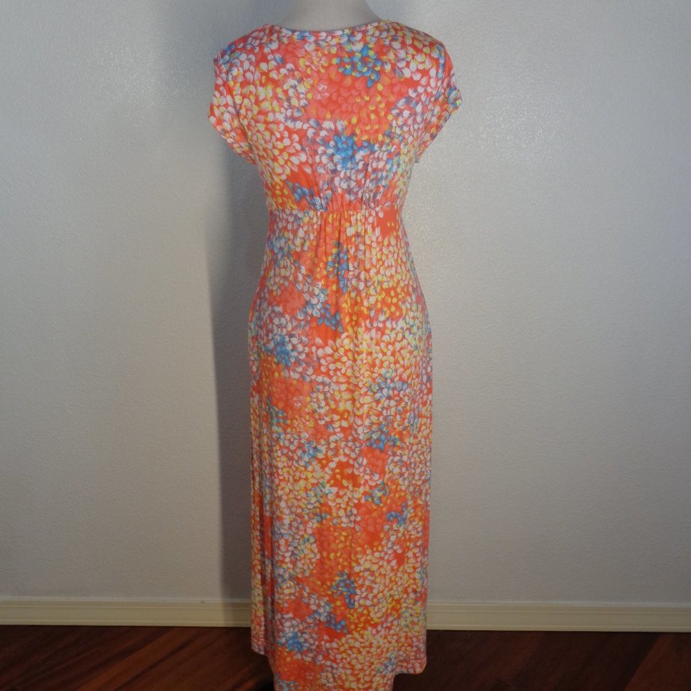Carole Hockman Heavenly Soft Sleepwear Floral Watercolor Lounge Maxi Dress XS - Picture 4 of 5